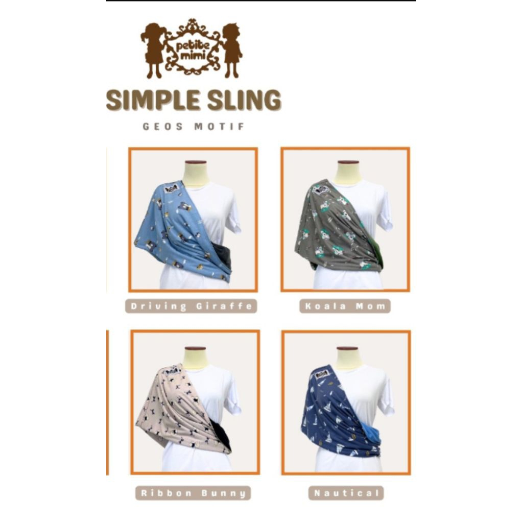 Petite Mimi - Gendongan Kaos (Geos) Simple Sling Petite Mimi