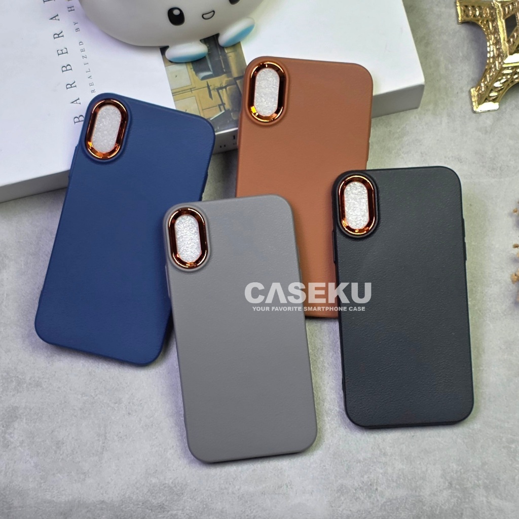 Case Iphone X Iphone XS Iphone XR Iphone XS Max Case Leather Pro Kamera List Crom Case - Caseku