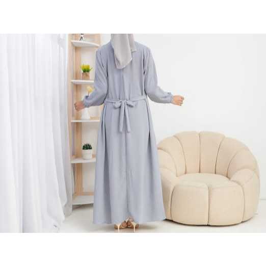 Gamis Dress Wanita Bahan Crikle Airflow Lengan Panjang Motif Mixx Brukat Nyaman Trend Kekinian By Az