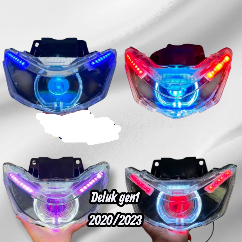 Lampu depan reflektor beat deluxe gen 1 satu set biled dan alis tinggal pasang