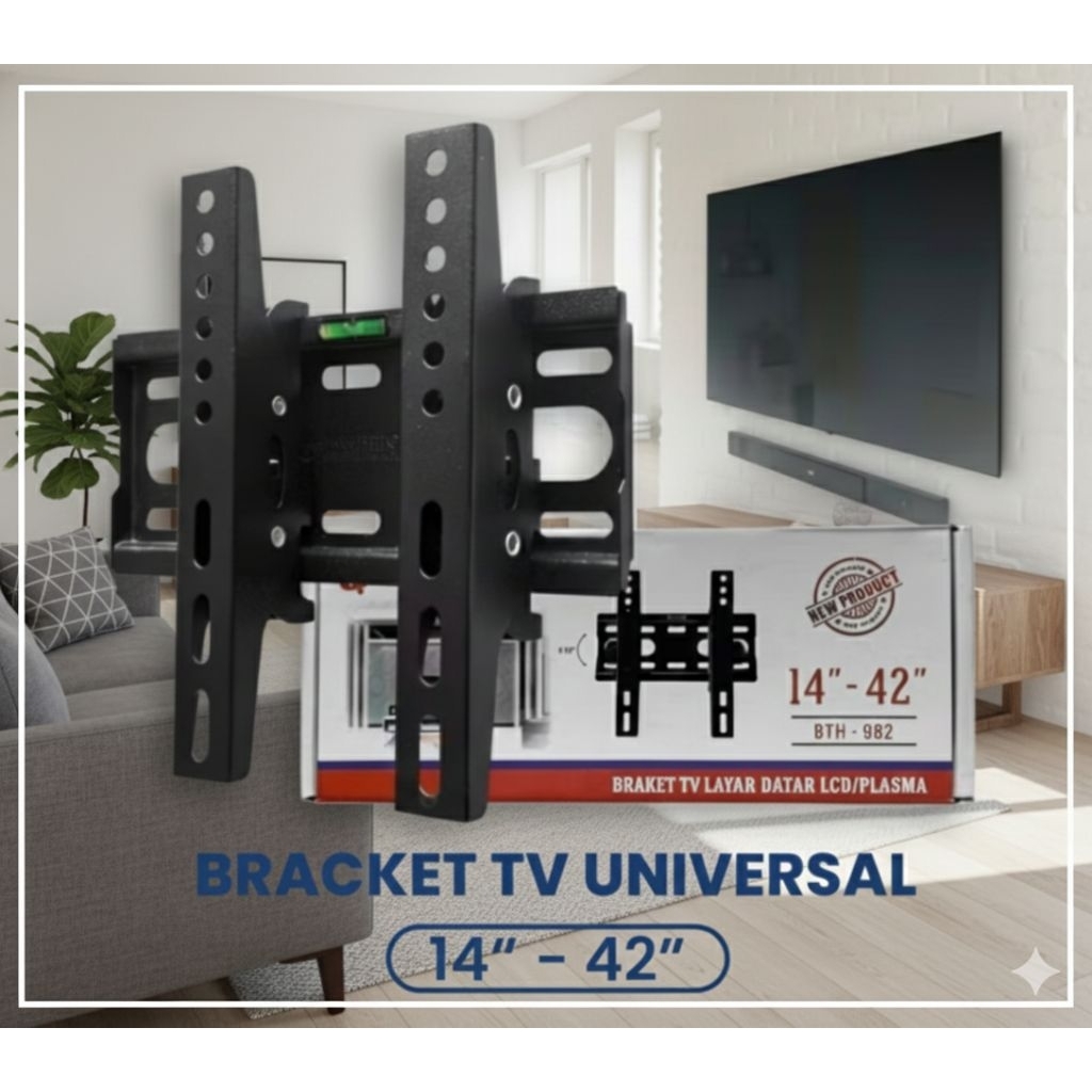 Braket Bracket Tv LED LCD Android Smart TV Universal 14-42 inch ( 17, 19, 24, 32 ) BTH- 982