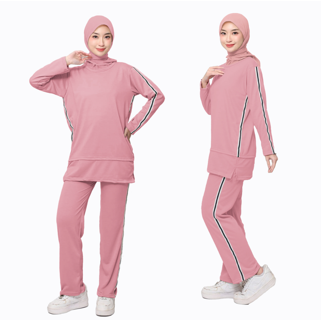 Setelan Baju Ohlaraga Kekinian LINA Baju Setelan Olahraga Training Wanita Dewasa Baju Setelan Senam 