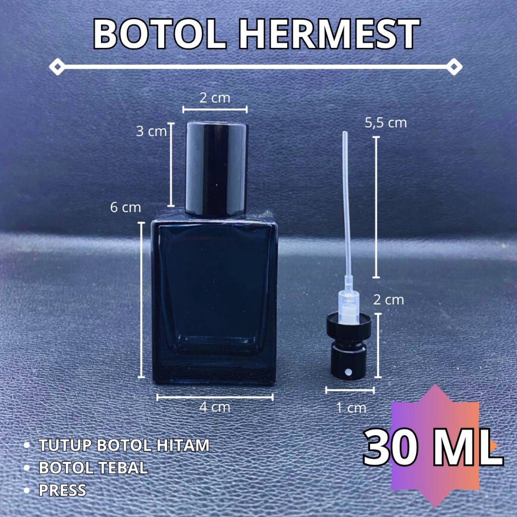 Botol Parfum Kosong Hermest warna press/semi press 30ml & 50ml