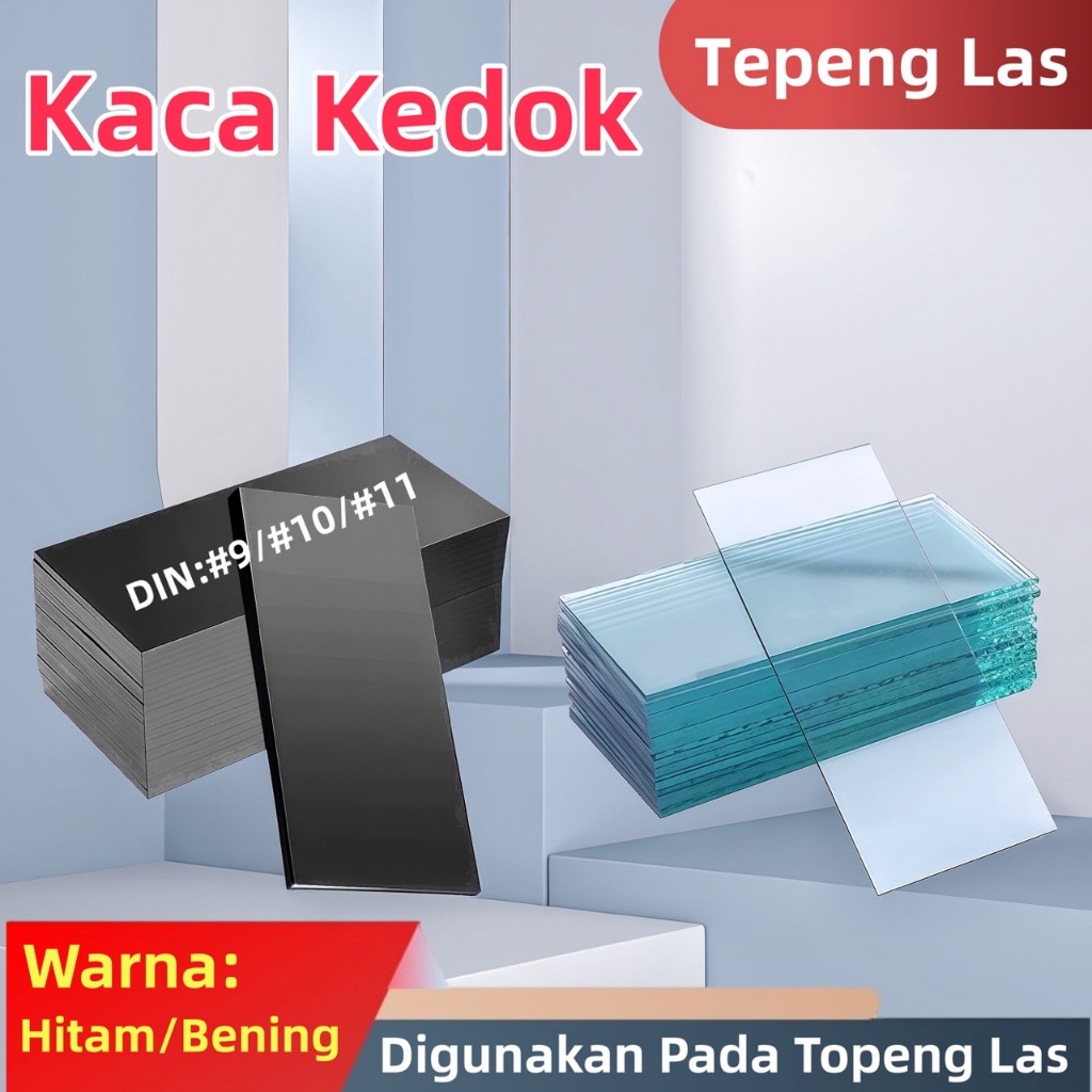 5PCS Kaca Kedok Las DIN No.9 No.10 No.11 Hitam Bening Putih Black 9 10 11