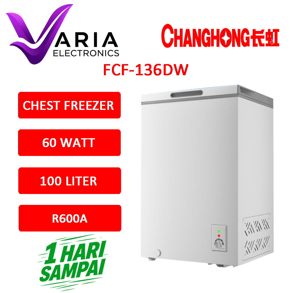 BOX FREEZER / CHEST FREEZER CHANGHONG FCF-136DW KAPASITAS 100 LITER