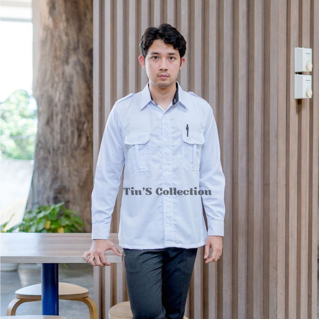 Baju Pdh putih Pria Lengan Panjang/Pendek Seragam Asn Baju Guru Pns Pemda Seragam PNS Pemda Pria