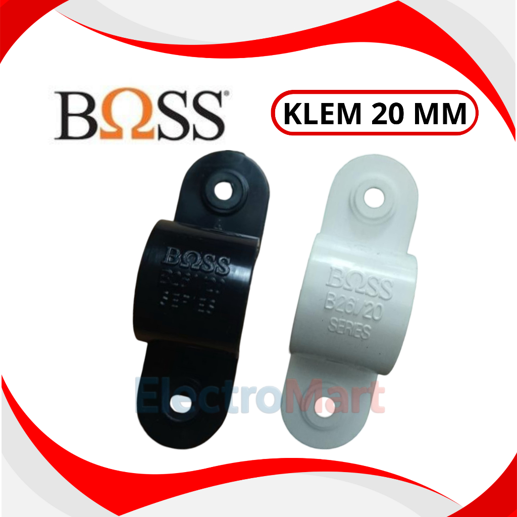 Klem Pipa BOSS 20mm - Klem Conduit BOSS 20mm - Clamp Pipa BOSS Conduit 20mm - SADEL PIPA BOSS KLEM P
