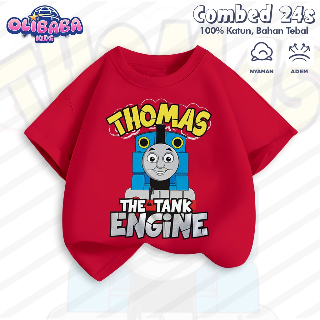 Olibaba - Kaos Anak Premium 1-12 Tahun / 100% Katun Tebal 24s / Baju Anak Laki Laki Perempuan - C86
