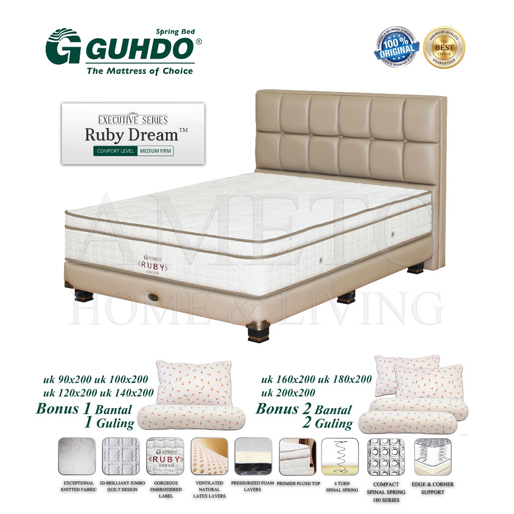 Guhdo Springbed Ruby Dream Latex 160x200 Legacy Style Full Set