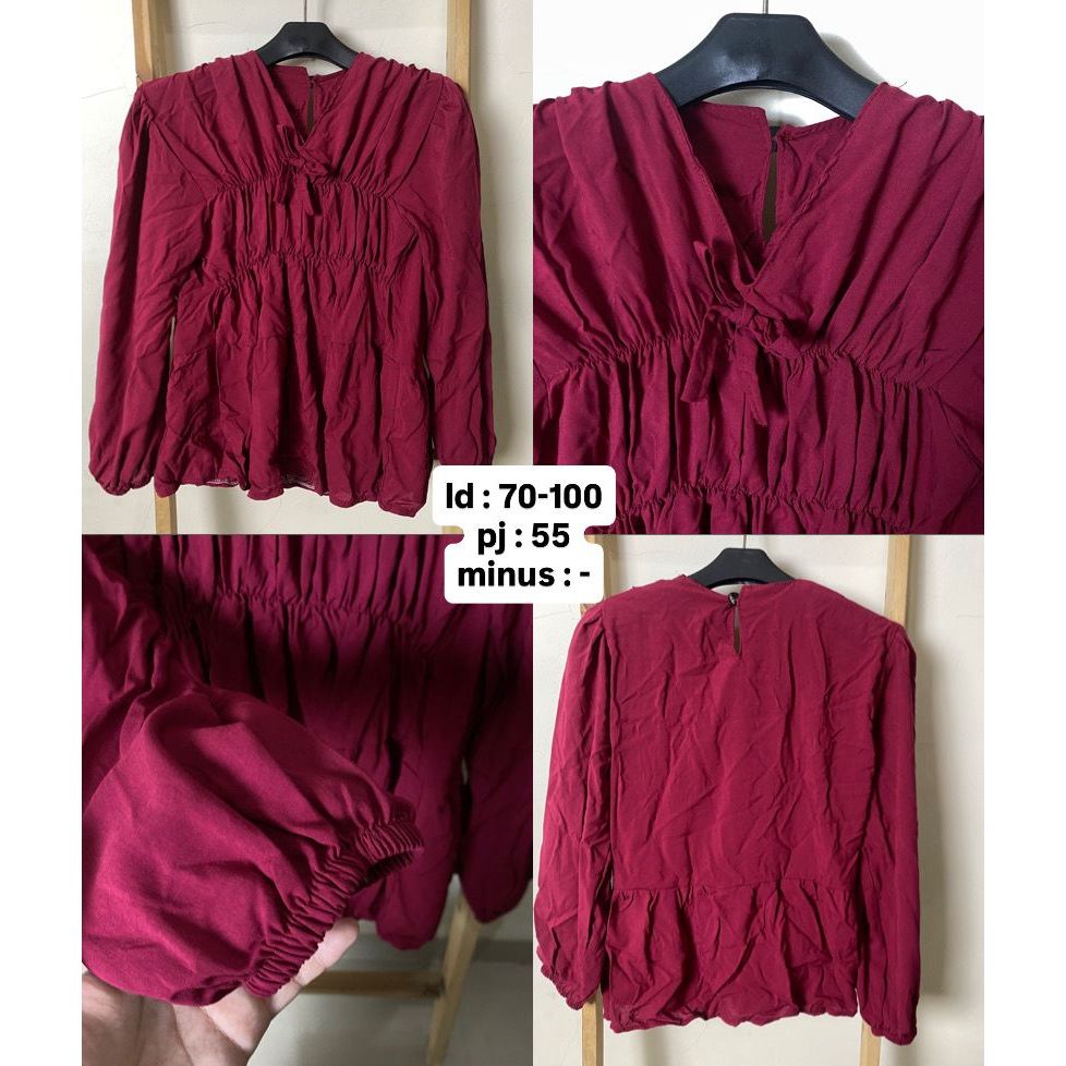 PRELOVED ATASAN KERUT POLOS CANTIK BAJU BARU BAJU SAMPEL