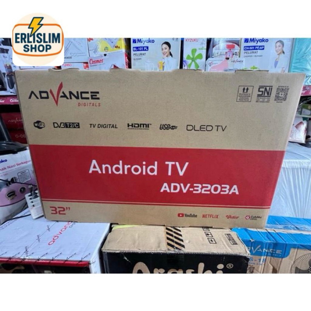 ADVANCE TV LED ANDROID ADV 3203A - ANDROID TV LED ADVANCE 32 INCH DIGITAL USB MOVIE - DIGITAL TV ADV