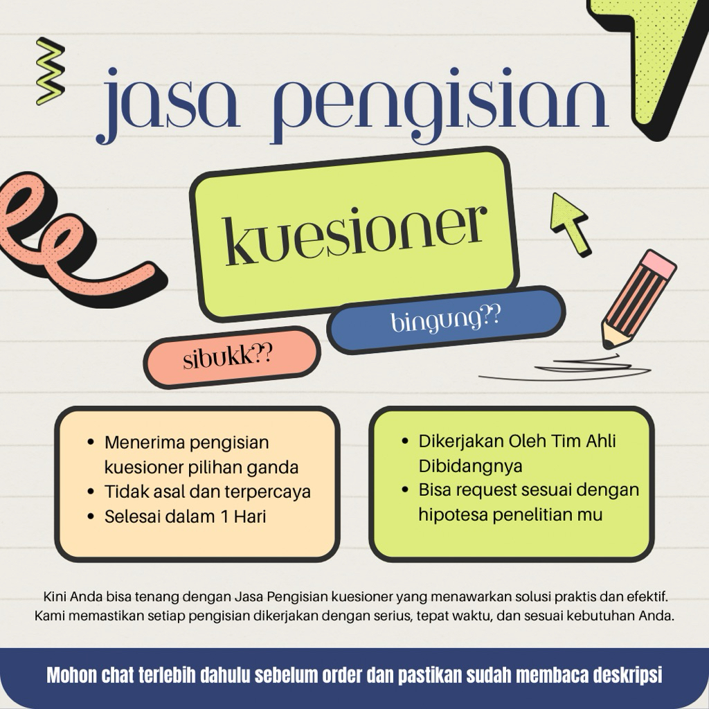 Jasa Isi Kuesioner / Pengisian Kuesioner / Layanan Pegisian Responden (TERMURAH)