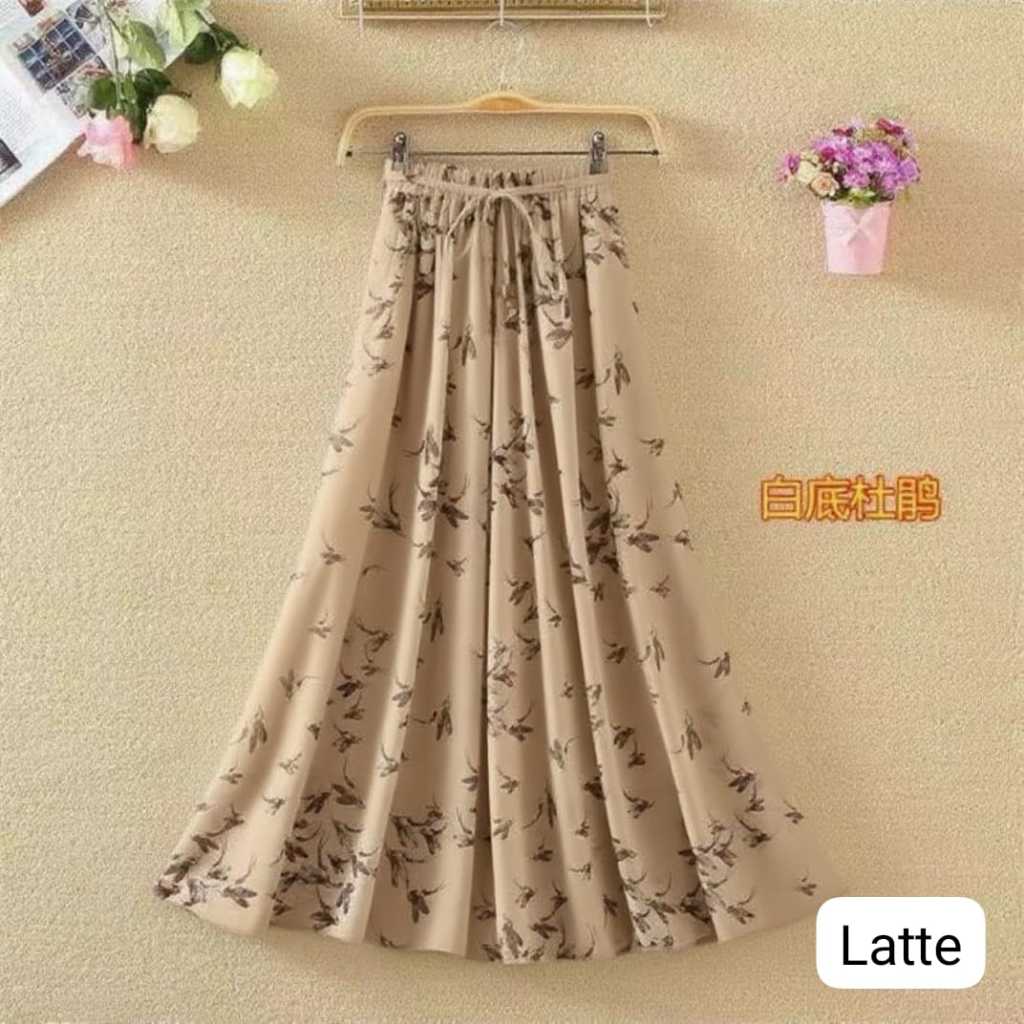 Rok Panjang Korea Motif Bunga Premium || Rok Korea Premium Motif Bunga Fashion khadijah