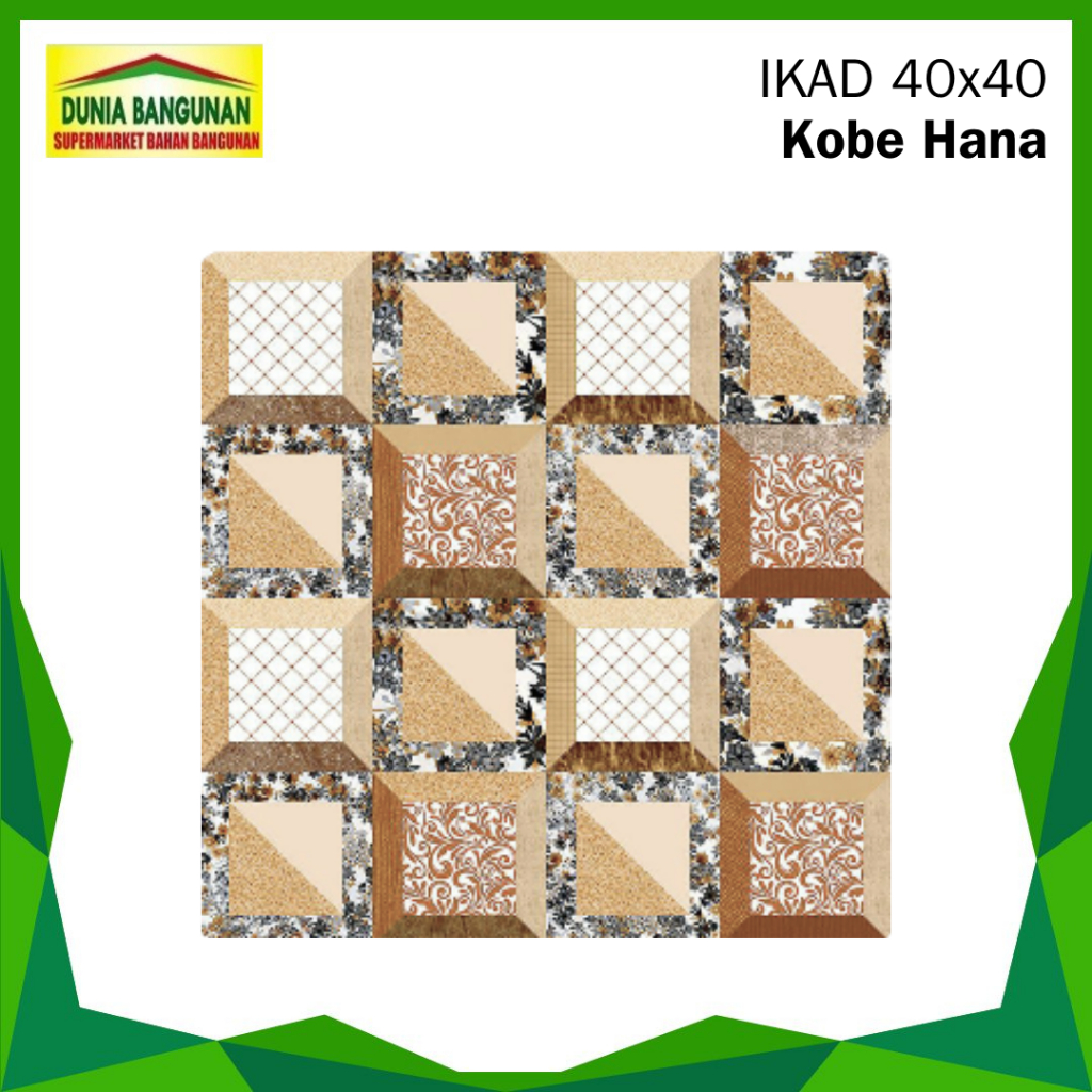 Keramik 40x40 Lantai Motif IKAD Kobe Hana Keramik Lantai Dapur Teras