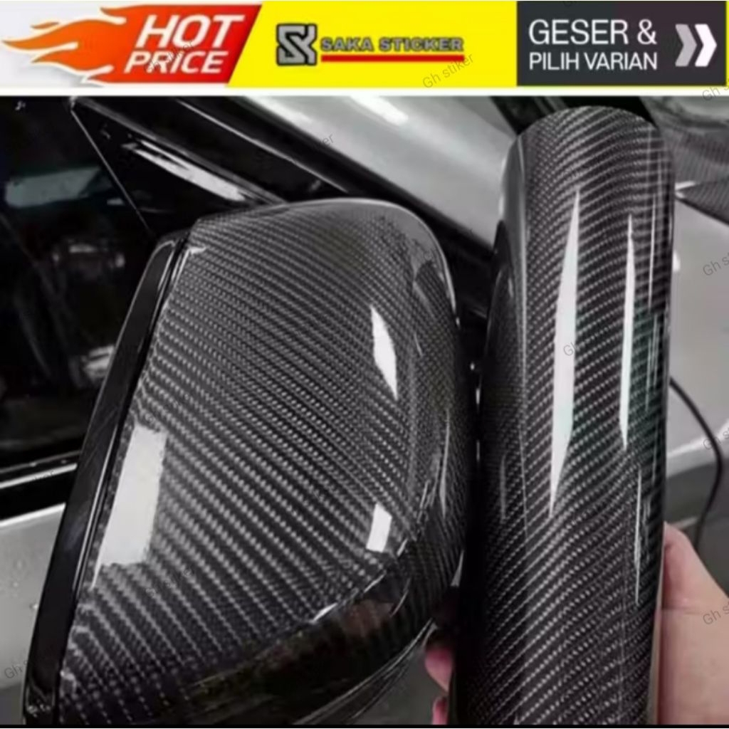 Stiker Carbon 3D sticker Carbon 6D Carbon Doff Carbon Glossy Hitam