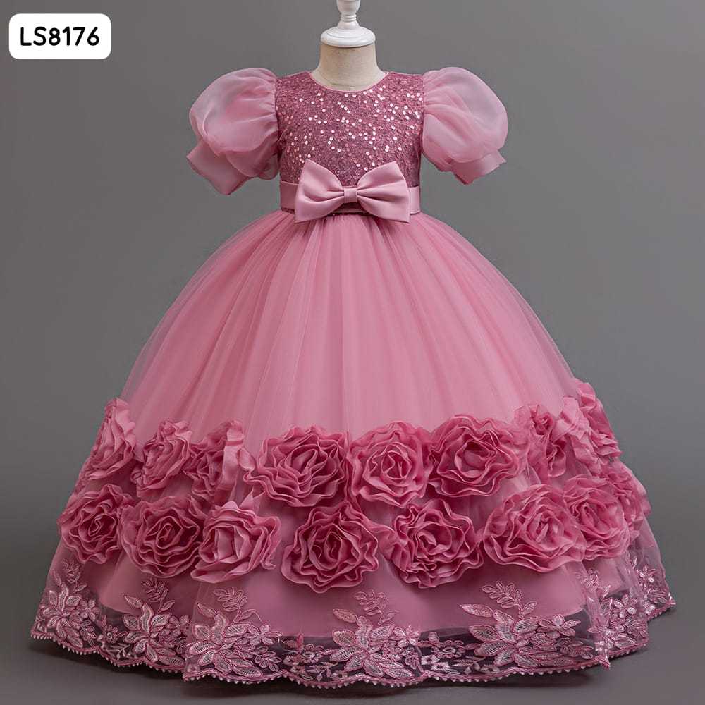 TZ-2025-Gaun  natal anak dress natal anak baju natal anak gaun kembang anak gaun mewah gaun payet dr