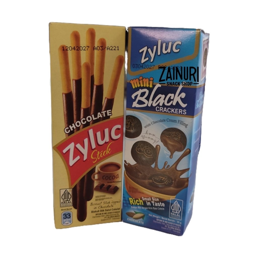 Zyluc Mini Black Crackers & Zyluc Chocolate Stick 35gr – Snack Coklat Enak