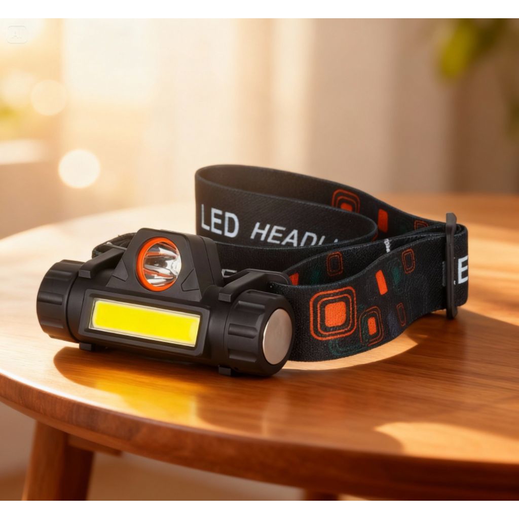 Senter Kepala 2in1 / Lampu Kepala / Headlamp Gunung Murah Usb