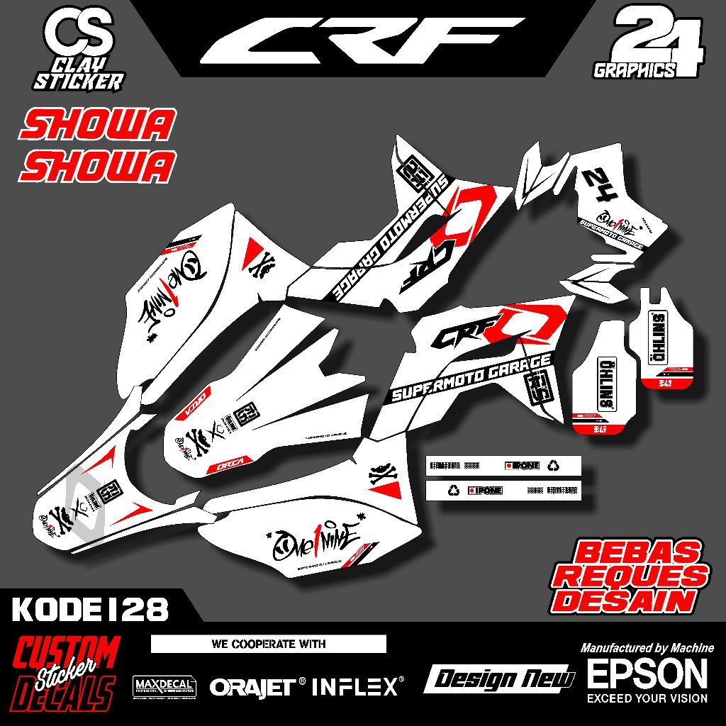 Decal Striping Motor CRF 150L Desain Simpel – Bisa Custom – Bahan Tebal & Tahan Lama Kode 128