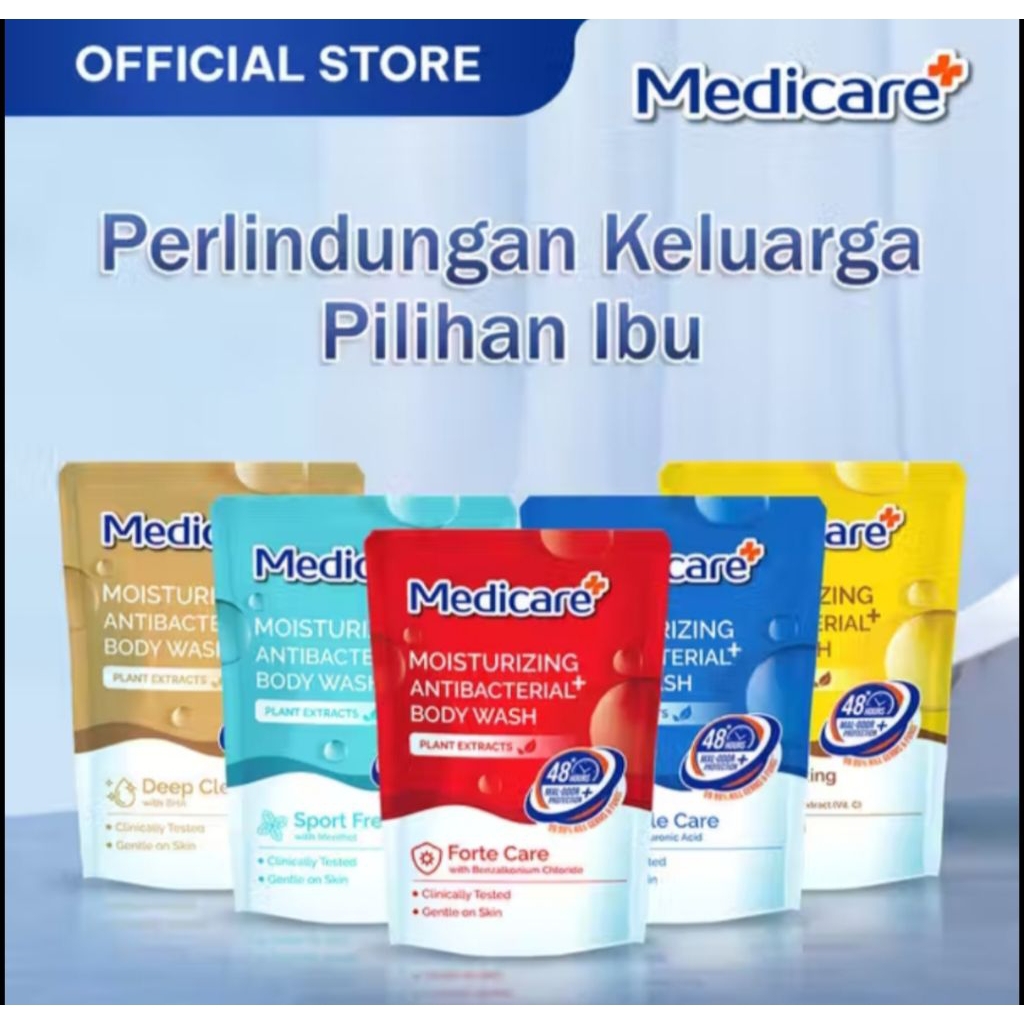 sabun cair medicare moisturizing antibacterial (plant extracts) 400ml