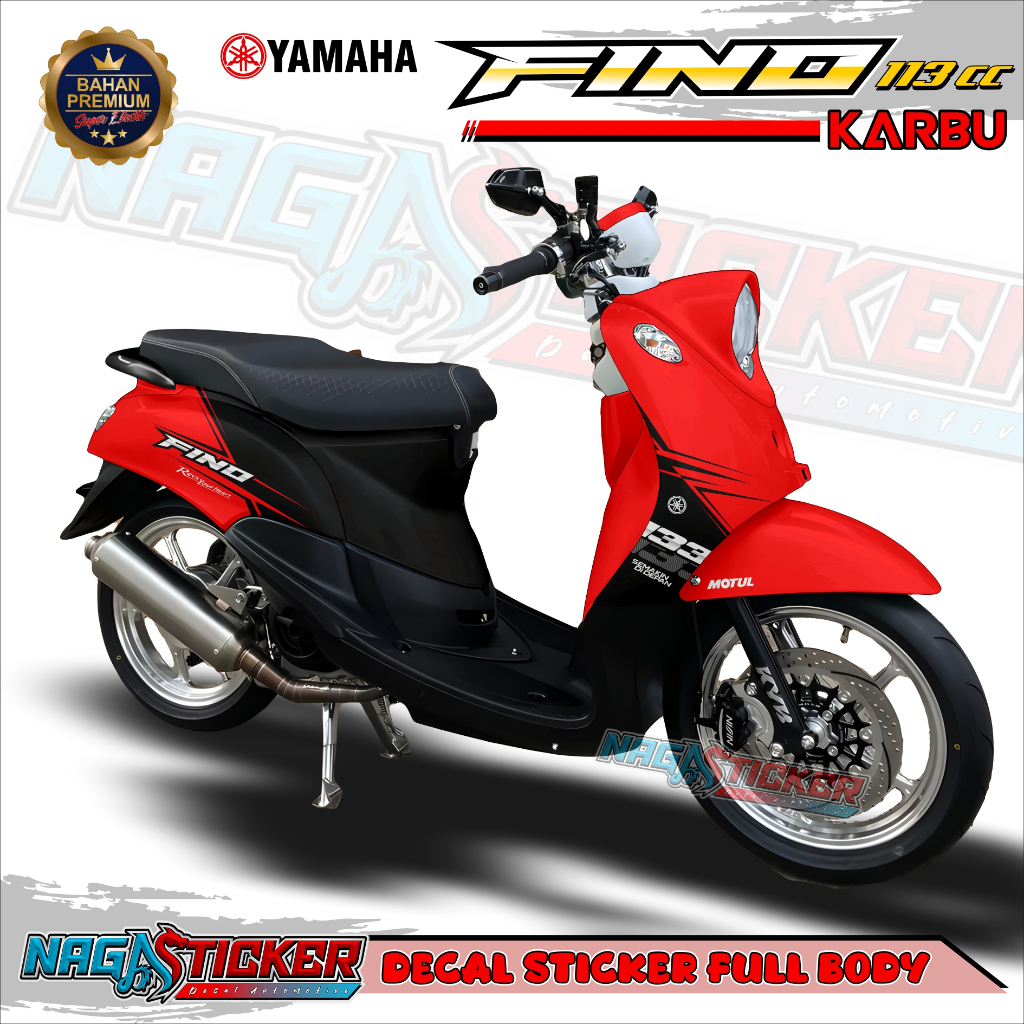 Bisa COD Decal Sticker Full Body Yamaha Fino Karbu 2012-2013 Motif SimpleRace CA01 Desain Custom