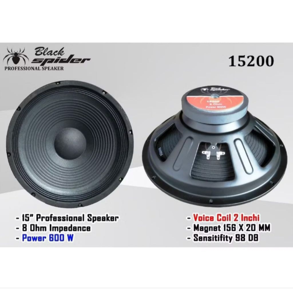 SPEAKER 15" BLACK SPIDER 15200