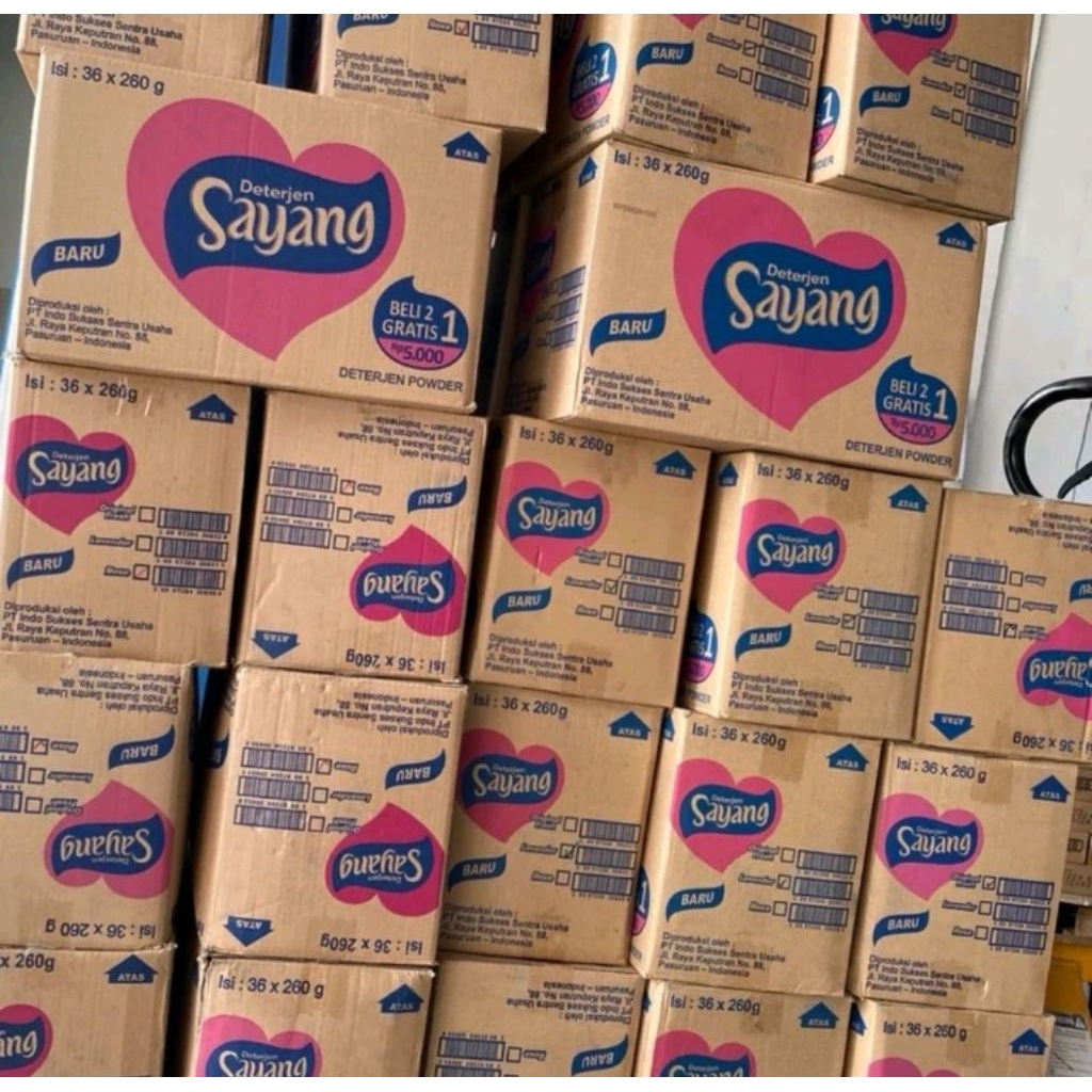 1 Dus / karton deterjen sayang isi 36 pcs, aroma rose. pakaian laundry sabun cuci baju, deterjen say