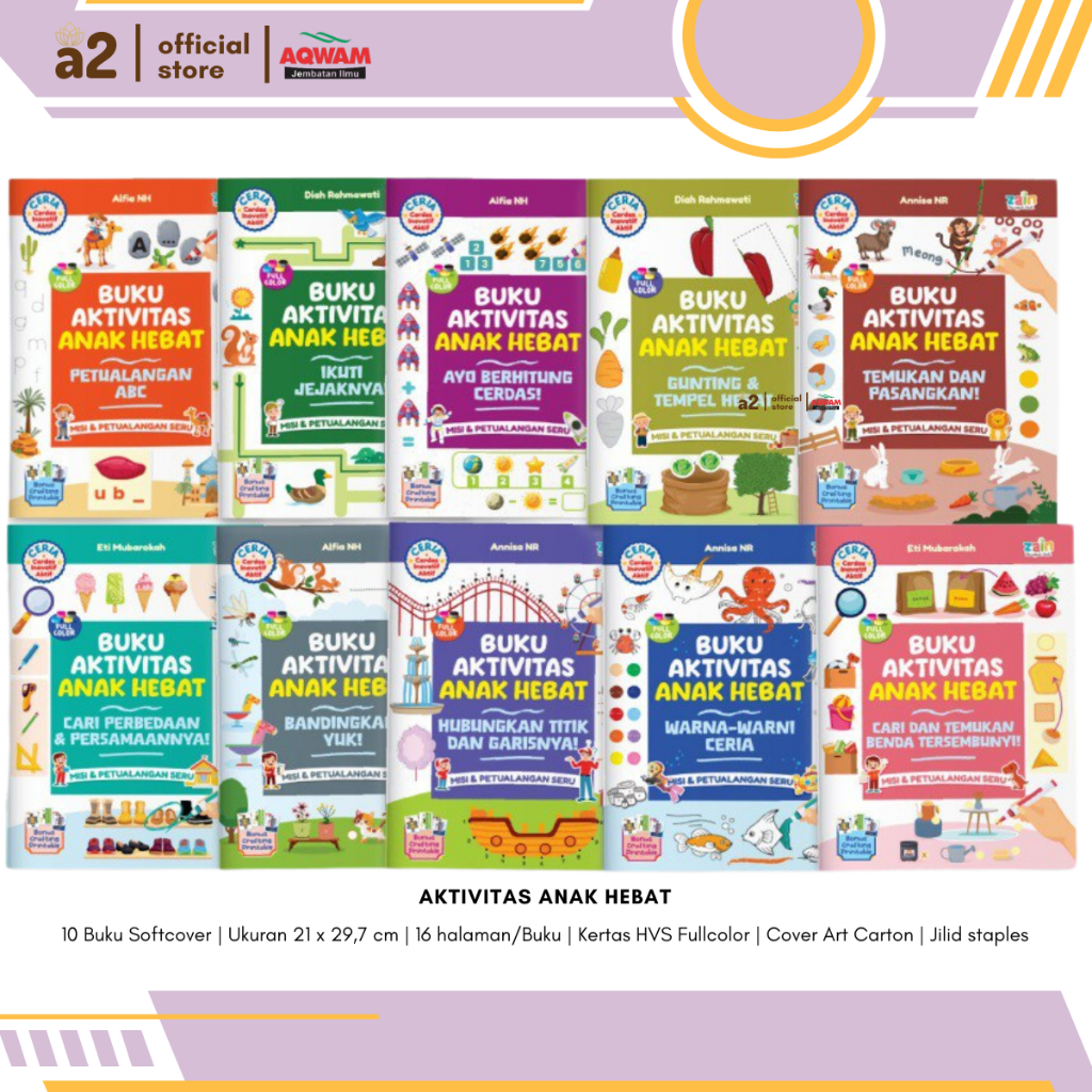 [Aqwam Zain] Seri Buku Aktivitas Anak Hebat - 10 Buku Aktivitas Anak Cerdas