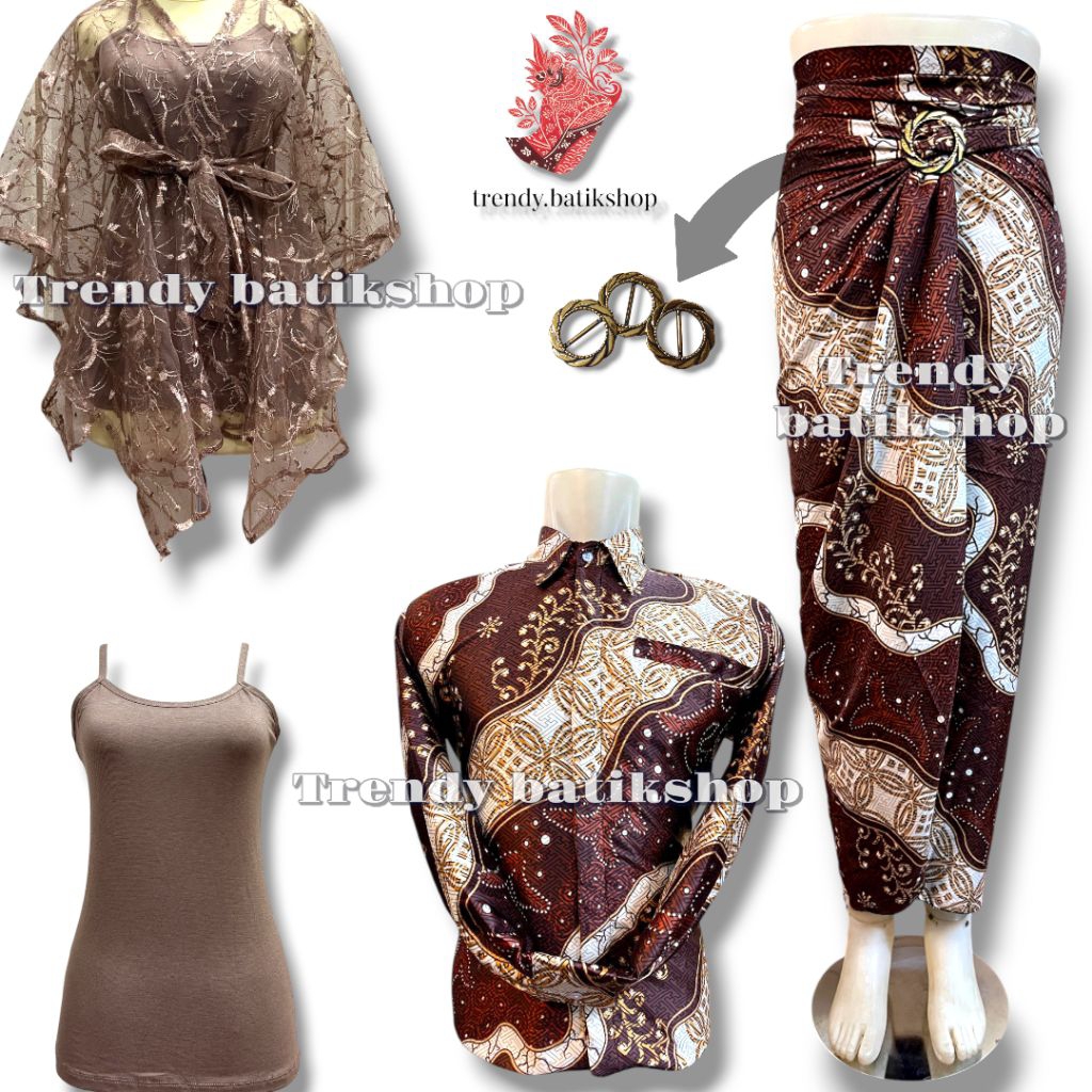 couple krmeja batik pria rok lilit dan outer pita/couple kemeja lengan panjang batik terbaru 2025