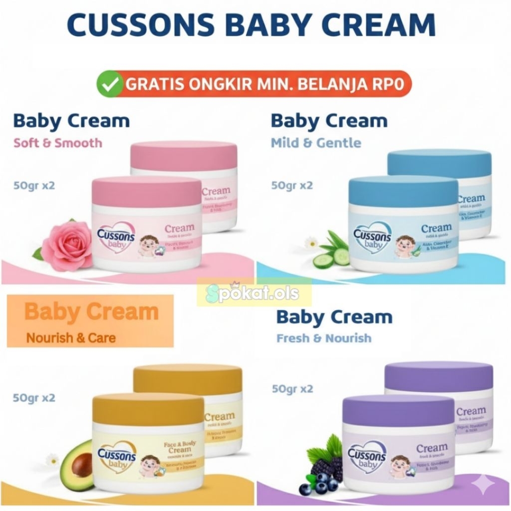 Cussons Baby Cream (Twinpack ISI 2 X 50 GR) | Krim Bayi