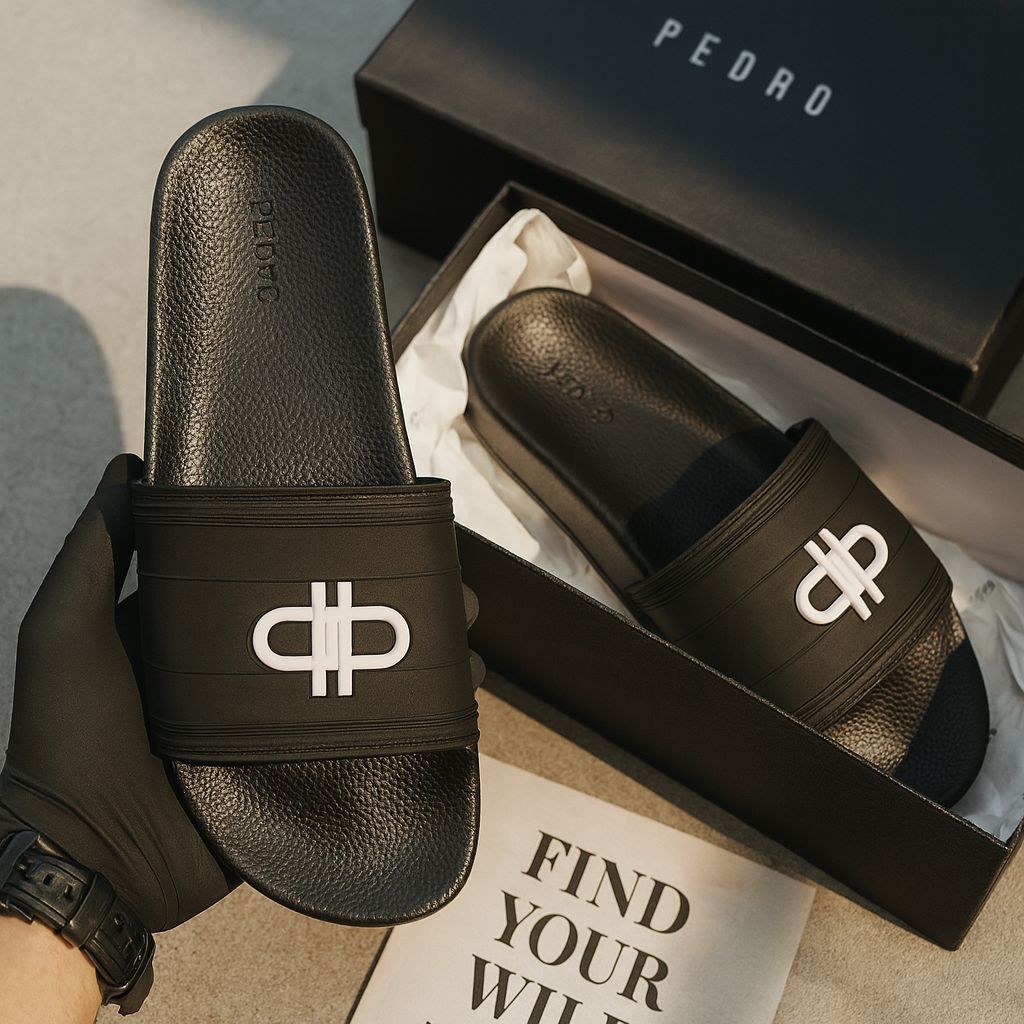 Sandal Slip On Pria Warna Hitam – Desain Kasual Premium PEDRO