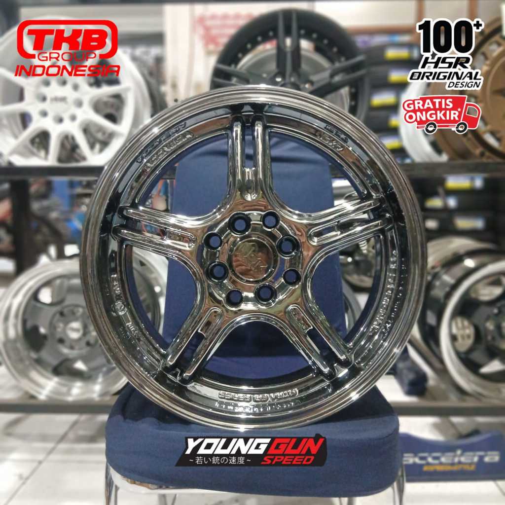 Velg Mobil HSR FE04 Ring 16 Black Chrome Baru