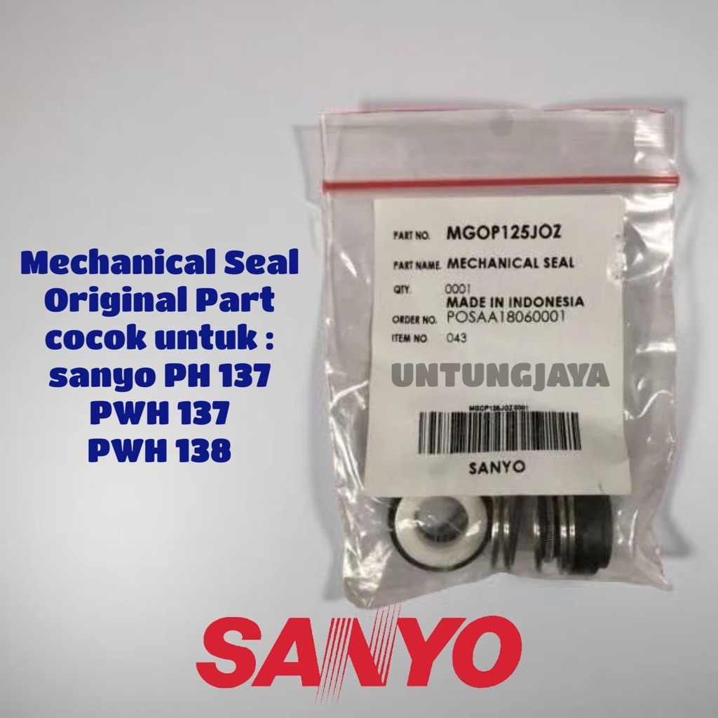 MECHANICAL SEAL POMPA SANYO PH 137 ACS PWH 137 PWH 138 // ORIGINAL SPAREPART MECHANICAL SEAL SANYO P