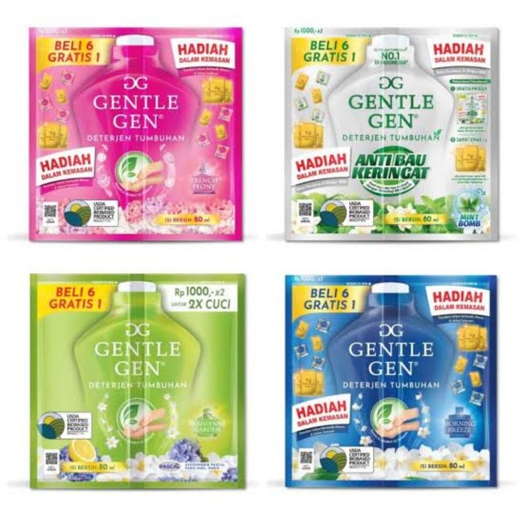 GENTLE GEN DETERJEN CAIR SACHET NETTO 6 PCS