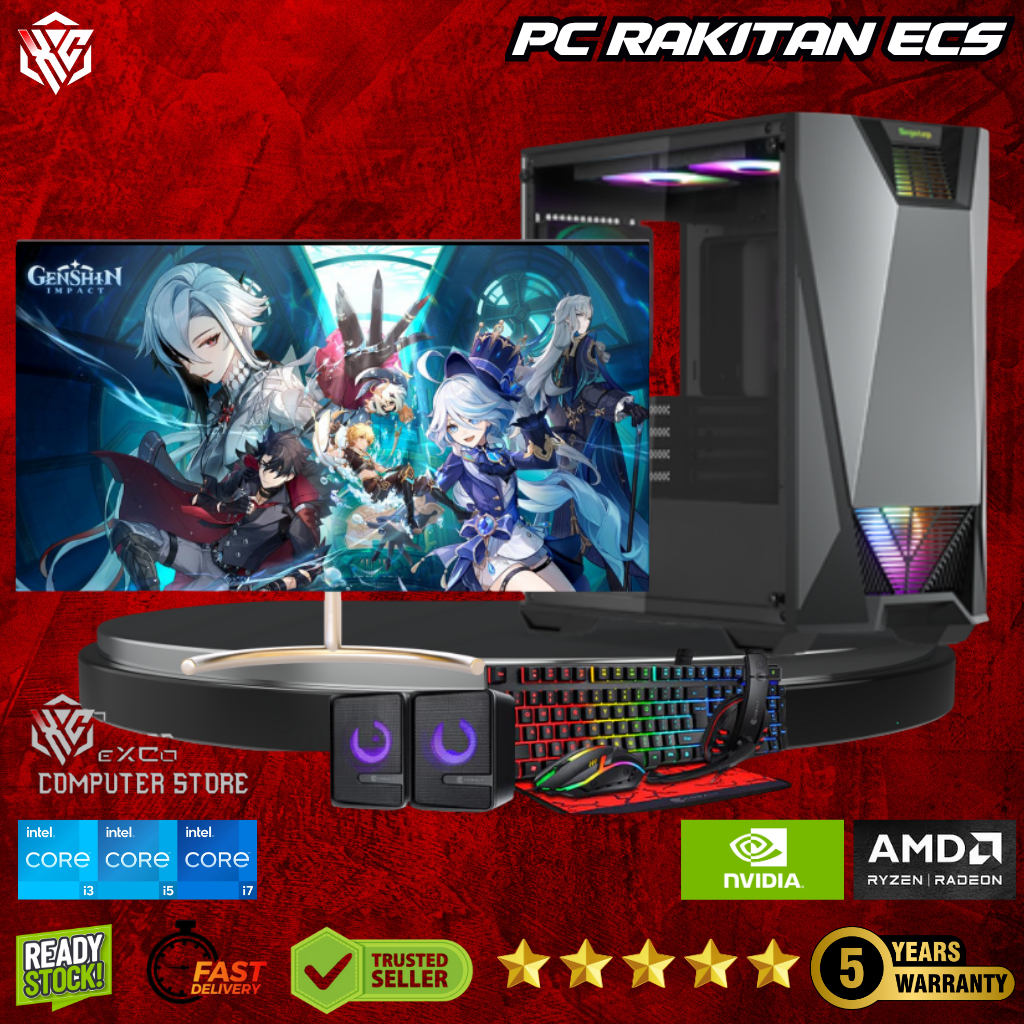 CPU FULLSET PC GAMING bisa GTA V , PES 25 DLL - Rakitan ECS - Siap Desain & Video Editing