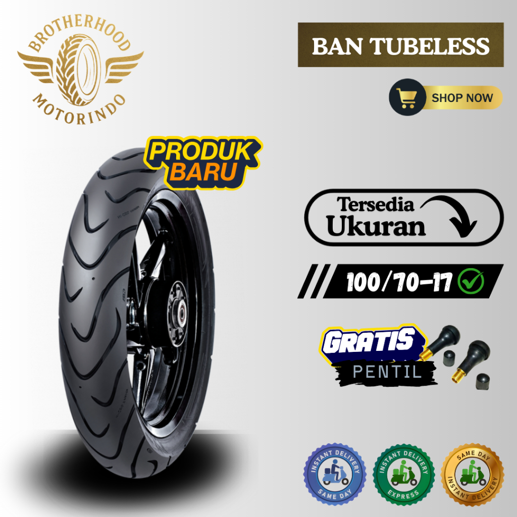 BAN  BLAZE TL 100/70-17 TUBBLES / FDR ULTIMATE TUBELESS RING 17 / BAN RING 17 / BAN FDR RING 17 / MO
