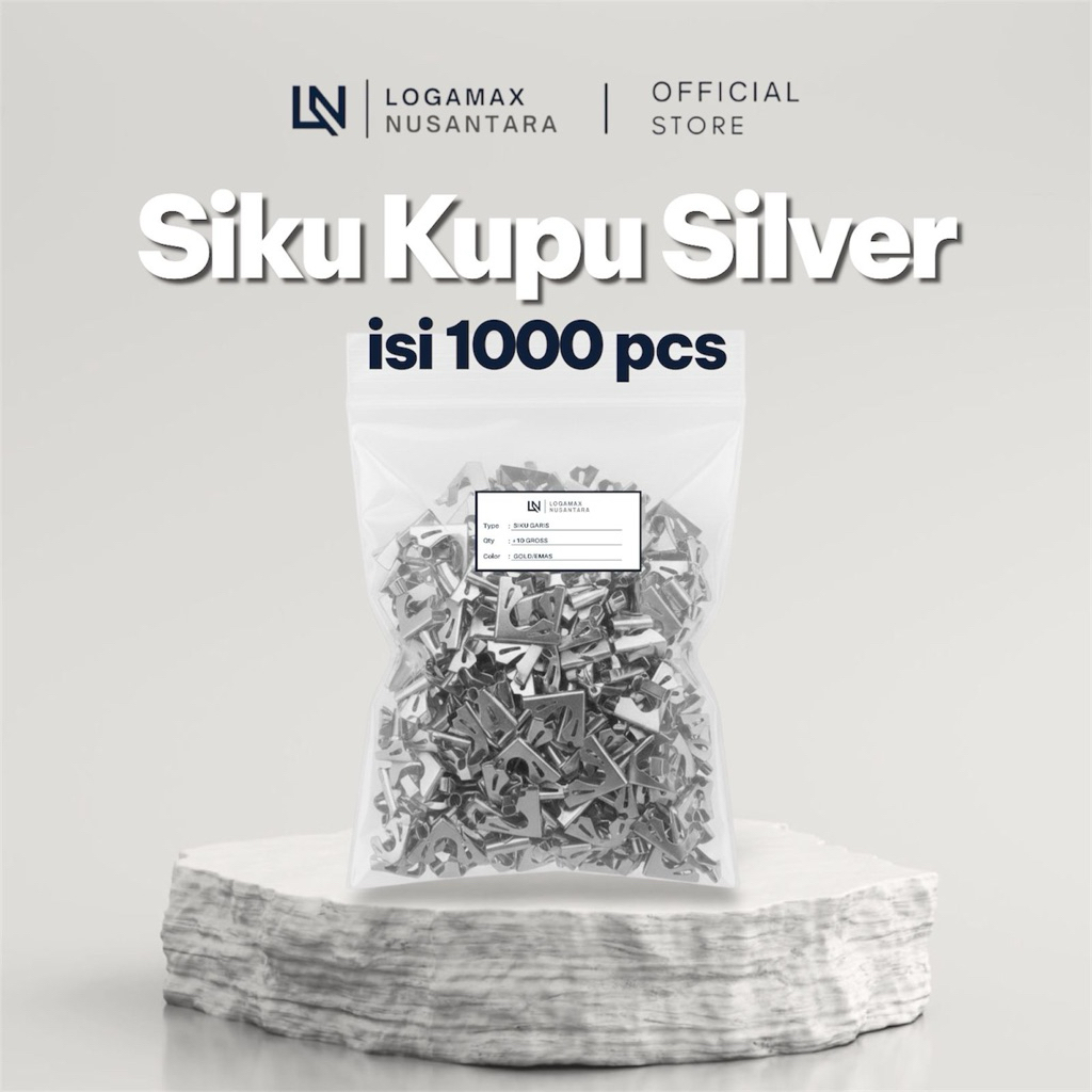 (±1.000 PCS) SIKU KUPU SILVER NICKEL LOGAMAX / SIKU KEMBANG / SIKU SUDUT BUKU / SIKU BUKU WISUDA / S