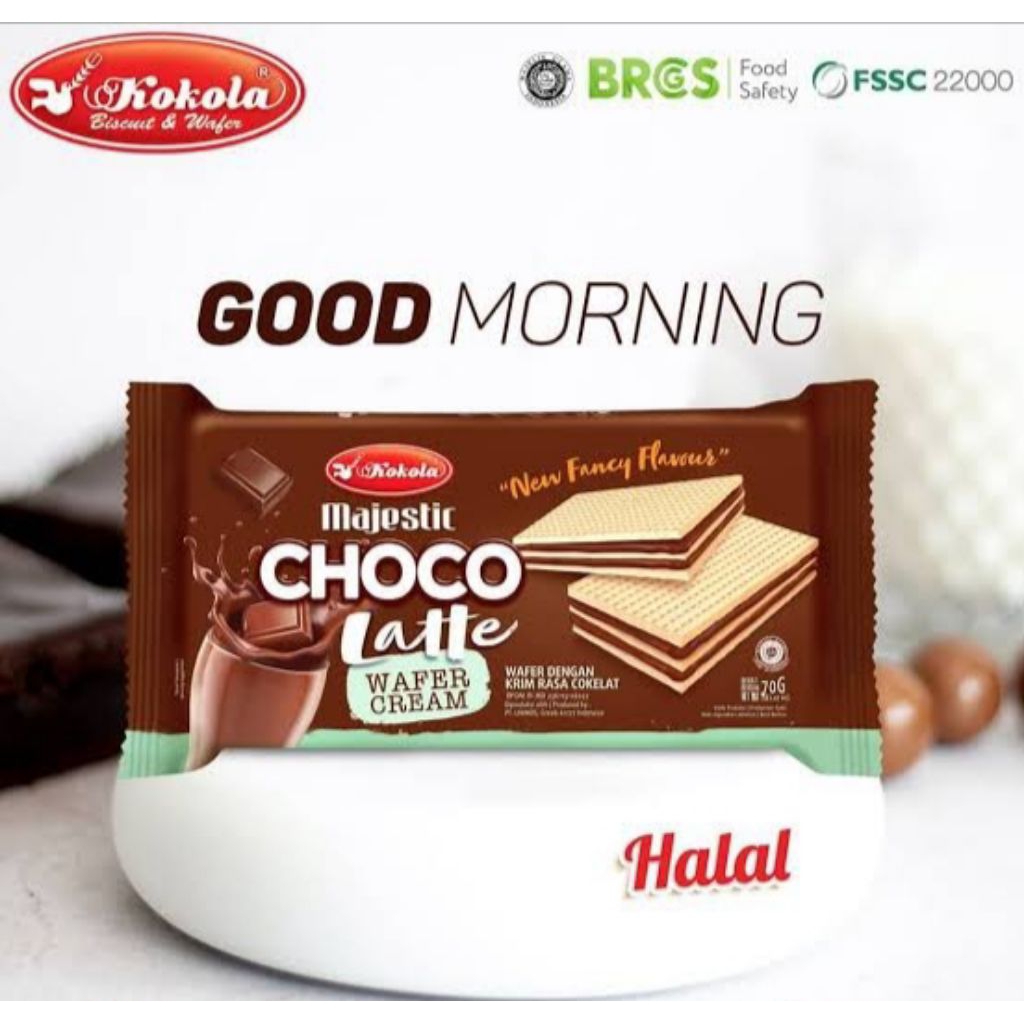 KOKOLA MAJESTIC WAFER COKELAT / WHITE COFFE 70gr ECER PER PCS