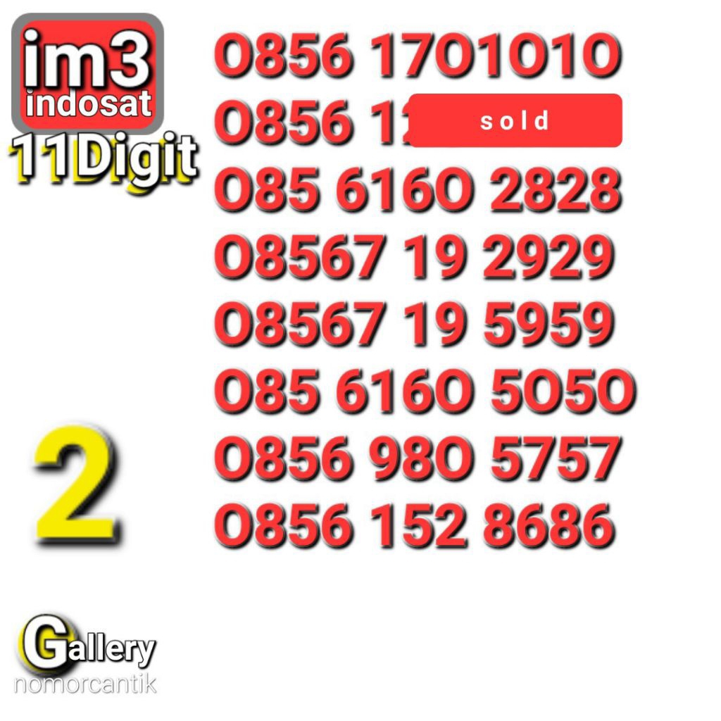 NOMOR IM3 11DIGIT 567788 8686