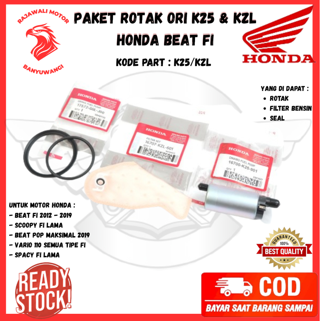 Rotak beat fi ori - Fuel Pump Honda Scoopy fi - dinamo bensin k25 oring dan filter KZL paket rotak