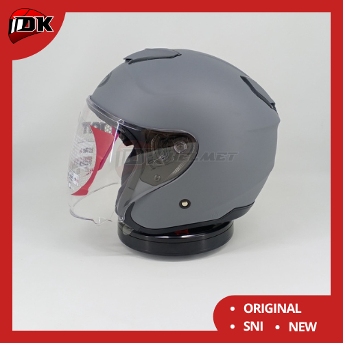 Helm Half Face KYT Kyoto R Solid Matt Gorilla Grey Doff Abu abu Doft Polos Original Murah