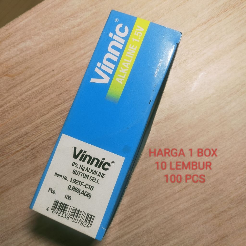 Baterai Vinnic 920 371 1Box 10lembar 100pcs Alkaline Batrei L921 LR69 AG6 CR920