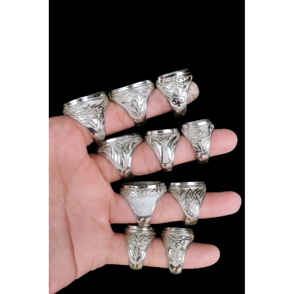 Ring Cincin Emban Alpaka Super Motif Minimalis Dan Ukir