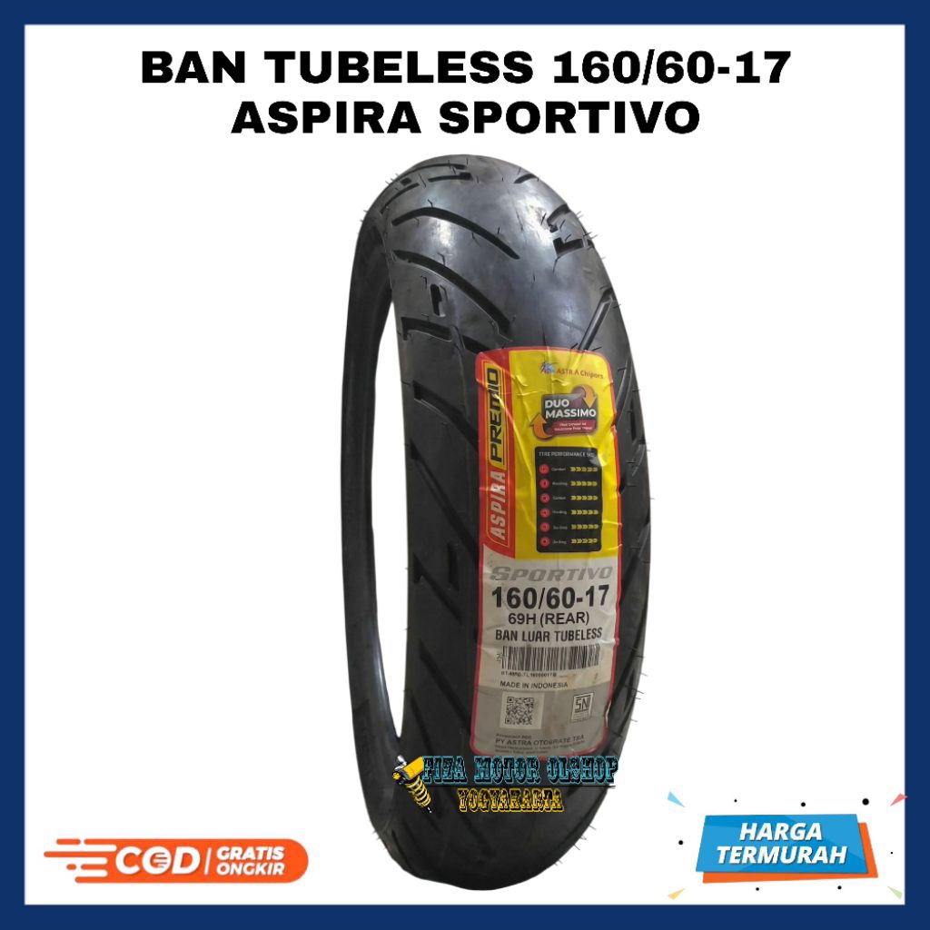 Ban Aspira Sportivo 160/60-17 Tubeless Ban 160/60 Ring 17 Ban Moge Ninja R15