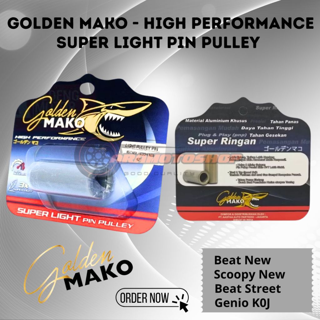 Bushing Bosh Rumah Roller Pin Pulley Golden Mako High Performance - Beat New / Beat Street / Scoopy 