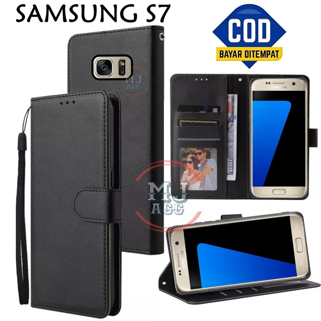 FlipCase Samsung S7 Leather Case Wallet Premium Casing Hp SAMSUNG S7 Cover Ponsel