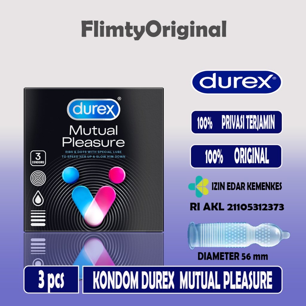 Durex Mutual Pleasure Kondom Gerigi isi 3 pcs