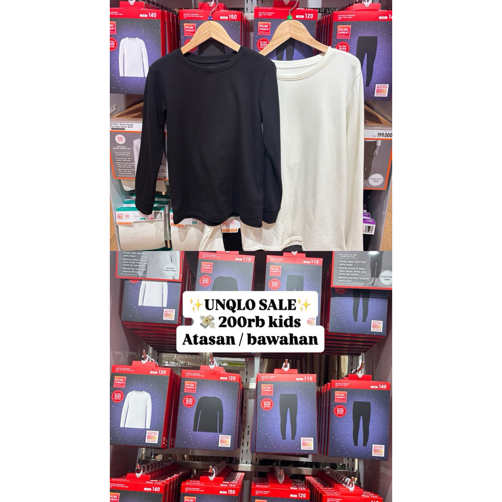 UNIQLO KIDS HEATTECH ULTRA WARM T-SHIRT KERAH BULAT
