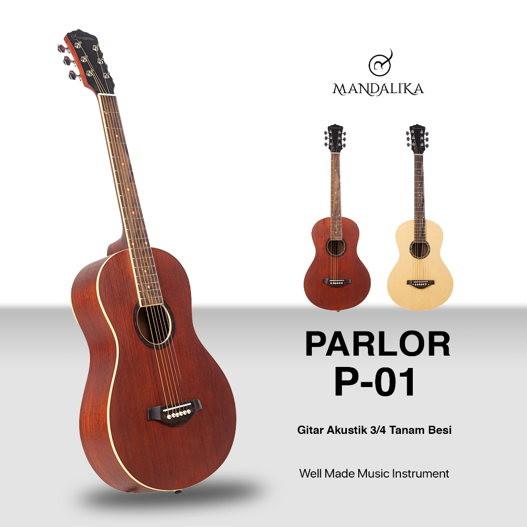 Gitar Akustik Parlor Mandalika P1 Gitar 3/4