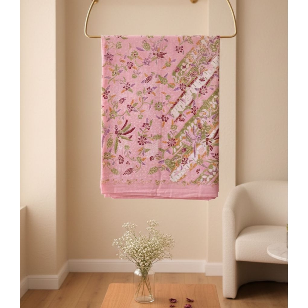 dusty green-baby pink Kain batik asli tulis Lasem Batik Tulis Lasem Batik Lasem